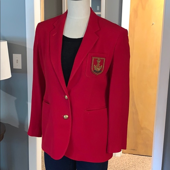 Lauren Ralph Lauren | Jackets & Coats | Ralph Lauren Crest Blazer Vintage  Red | Poshmark